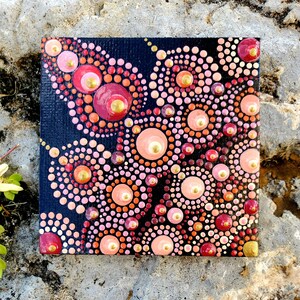 Original OOAK Art Coffee Tea Hot Cocoa Custom Hand Painted Mandala Sacred Geometry Mugs Colorful Rainbow Dotted  Cup Set of 6