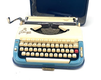 Mid-Century Manual Working Typewriter Princess 300 Keller u. Knoppich G.m.b.H Ausburg Germany, 60s