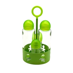 Mid-Century King Kong Design for Alessi "Girotondo" - Menage / Oil, Salt, Pepper, Vinegar Set, 80s