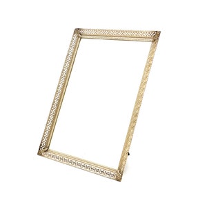 Mid-Century Modern Brass Frame with Handmade Convex Glass, Danish 50s
