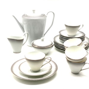 Vintage Rosenthal Bettina Porcelain Tea  Service / Coffee Service for 6 Persons Made in Germany, 60s
