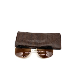 Lunettes de soleil sans monture vintage - Aky-Glas Ges.Gesch avec verres marron, années 80