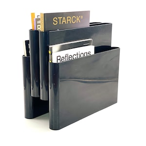 Minimalistisches Giotto Stoppino Design für Kartel Schwarzen Zeitungsständer, 90er Jahre