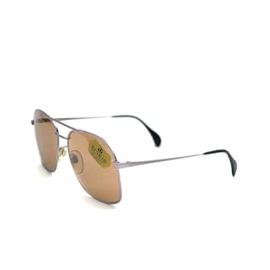 Vintage Menrad Aviator Sunglasses: Italian Silver Frame, Brown Lenses