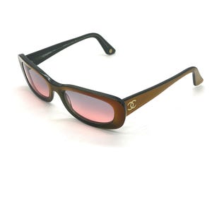 Chanel Vintage Sunglasses • Early 2000s Designer Shades • Green Acetate Frame • New UV Lenses • Rare Retro Look