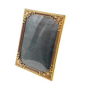 Mid-Century Modern Brass Frame with Handmade Convex Glass, Danish 50s
