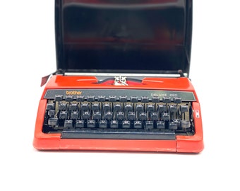 Mid-Century Brother Deluxe 220 Working Red Manual Typewriter, 70s