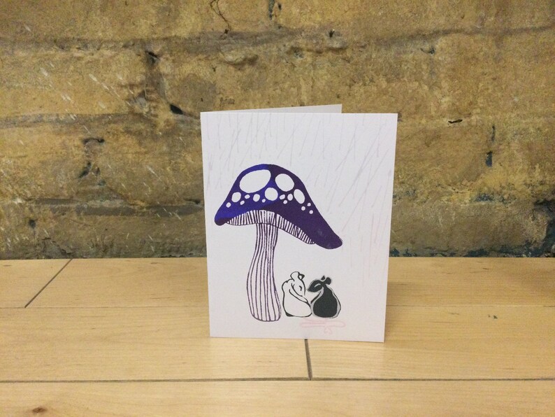 Mice Under Mushroom Card