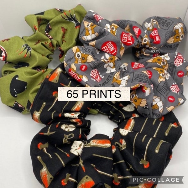 Halloween Scrunchies | Horror Scrunchies | Spooky Scrunchies | Gothic Scrunchies | Fall Scrunchies | Halloween Hair Accessory