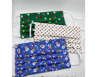 Weihnachtsgesichtsmasken mit Nasendraht, verstellbare Ohrschlaufen | Weihnachtsgesichtsmasken | Urlaub Gesichtsmasken | Weihnachtsmann Gesichtsmasken | Winter-Gesichtsmaske