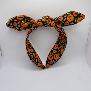 Pumpkins & Candy Halloween Topknot Headband | Halloween Headband | Pumpkin Headband | Halloween Candy Headband | Horror Headband