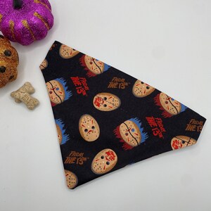 Halloween Dog Bandana Personalized (Over the Collar ) - Friday the 13th Dog Bandana | Halloween Dog Bandana | Ghost Dog Bandana