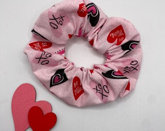 Be Mine Valentines Day Scrunchie | Valentines Day Scrunchie | Heart Scrunchie | Love Scrunchie | Conversation Hearts Scrunchie