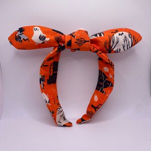 Halloween Headband | Trick or Treat Topknot Headband | Halloween Night Headband | Spooky Headband | Gothic Headband | Horror Headband