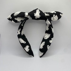 Glowing Ghosts on Black Topknot Headband | Ghost Headband | Halloween Headband | Spooky Headband | Fall Headband | Horror Headband
