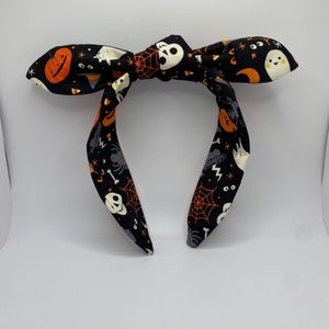 Ghosts & Pumpkins Topknot Headband | Halloween Headband | Ghost Halloween Headband | Pumpkin Headband | Spooky Halloween Headband