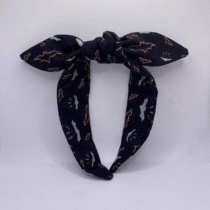 Halloween Headband | Halloween Bats Topknot Headband | Bats Headband | Spooky Headband | Gothic Headband | Horror Headband