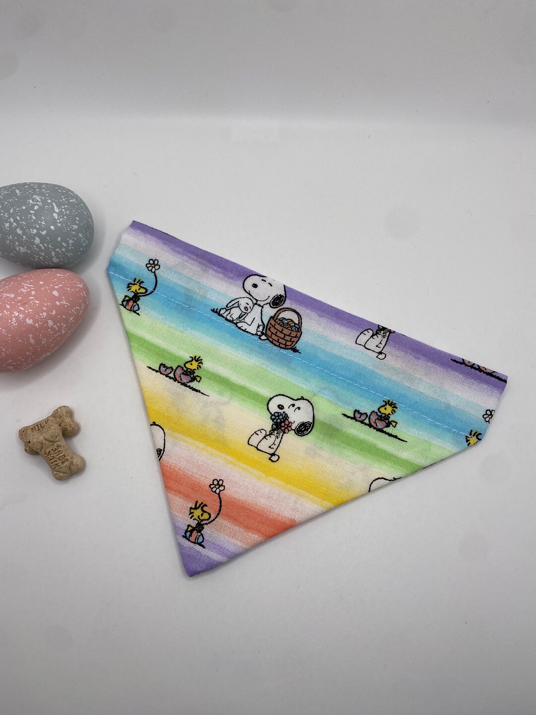 Peanuts Easter Dog Bandana Personalized over the Collar Peanuts Easter Dog Bandana Snoopy Easter