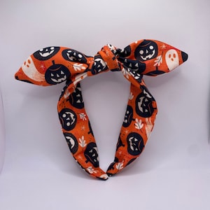 Halloween Headband | Orange Pumpkins Topknot Headband | Pumpkins Headband | Spooky Headband | Gothic Headband | Horror Headband