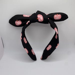Halloween Headband  | Pink Pumpkins Topknot Headband | Pumpkin Headband | Spooky Headband | Gothic Headband | Horror Headband