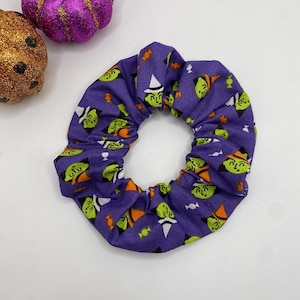 Halloween-heksenscrunchie | Halloween-scrunchie | Spookachtige scrunchie | Horrorscrunchie | Herfstscrunchie | Heksenscrunchie | Vleermuis scrunchie