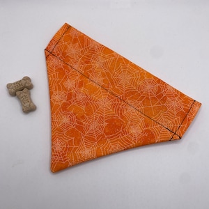 Halloween Dog Bandana Personalized (Over the Collar ) - Glitter Webs Dog Bandana | Halloween Dog Bandana | Spiderweb Dog Bandana