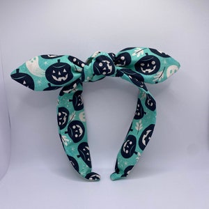 Halloween Headband  | Mint Pumpkins Topknot Headband | Pumpkin Headband | Spooky Headband | Gothic Headband | Horror Headband