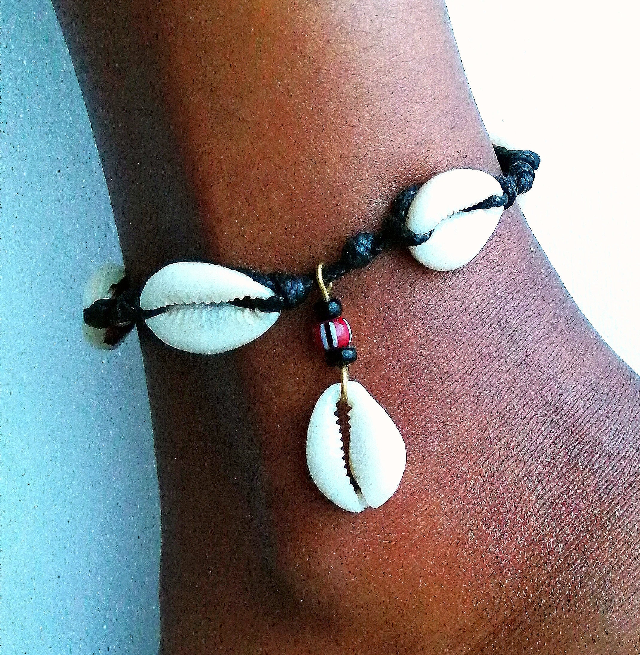 African shell ankle bracelet 27 Etsy