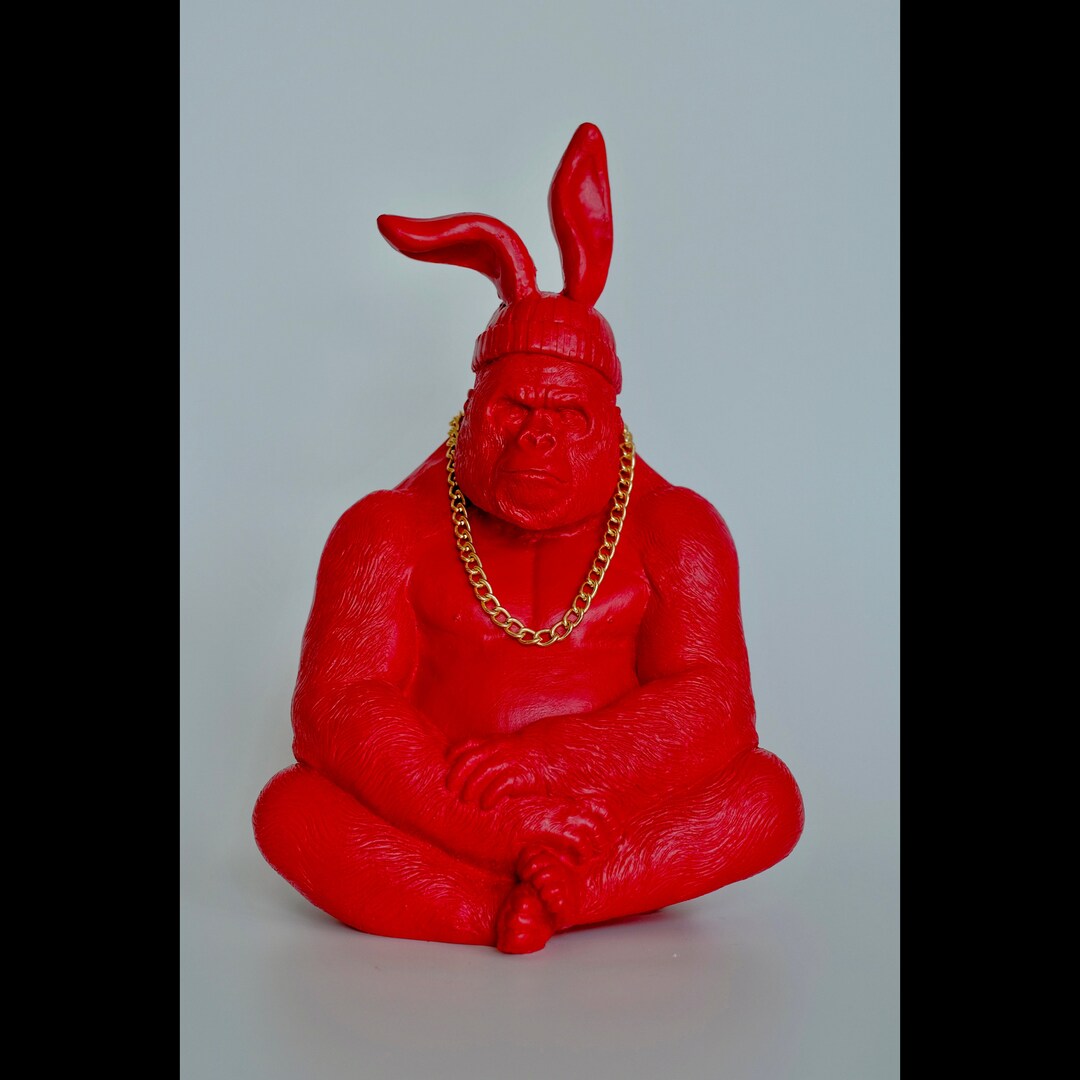 12 Inch Unique Red Gorilla Statue Sculptureeclectic - Etsy