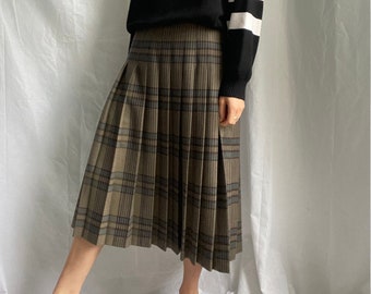 mid length pleated skirts etsy