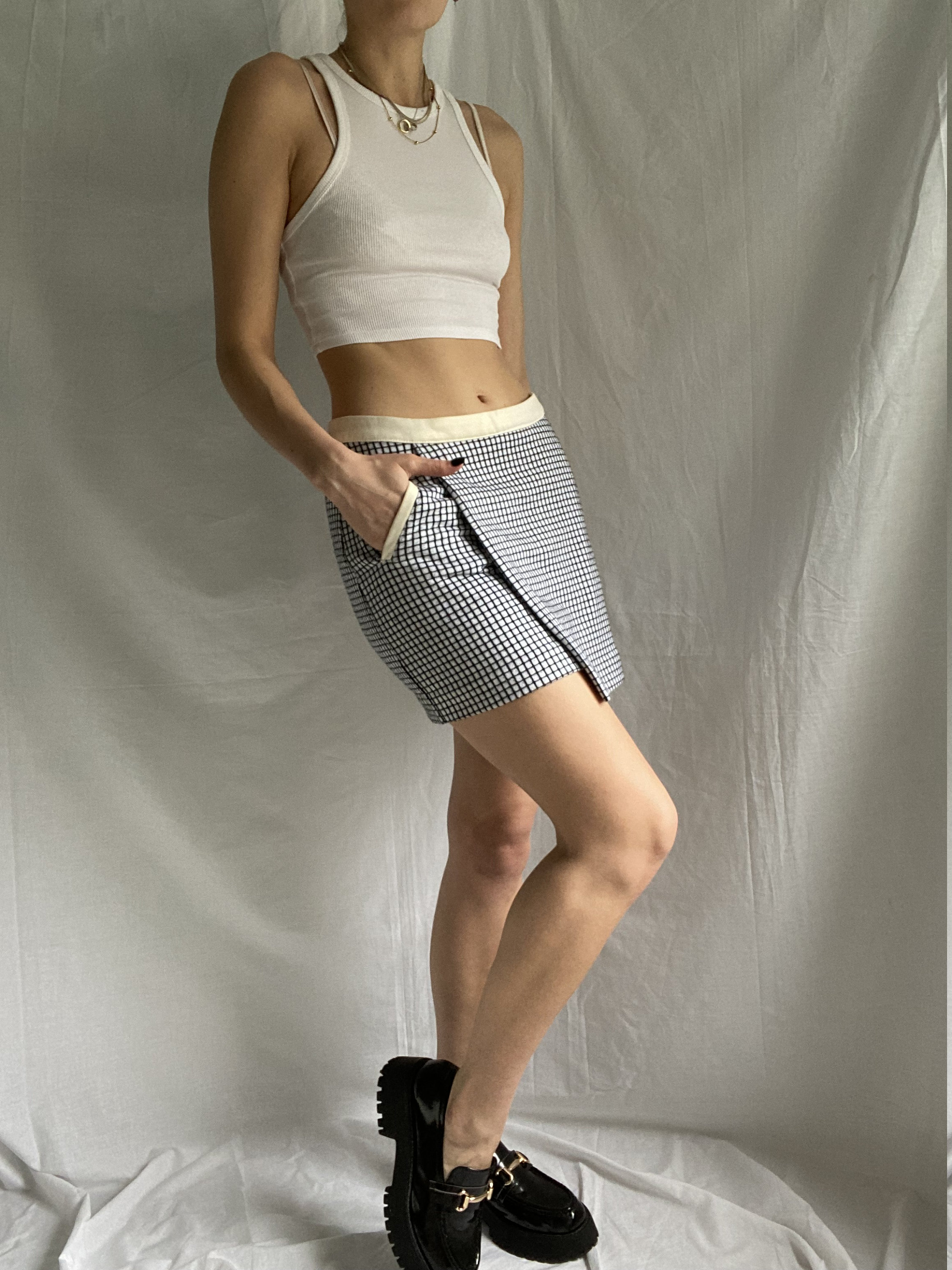 RARE Late 90s Vintage Stussy Check Mini Skirt || Vintage