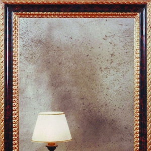 Oversize Lacquered Italian Mirror: Antique Style Carved Wood Frame
