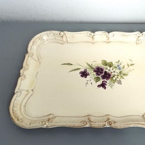 Vintage Florentine Tray: 90s Shabby Chic Floral Decoupage, Made in Italy