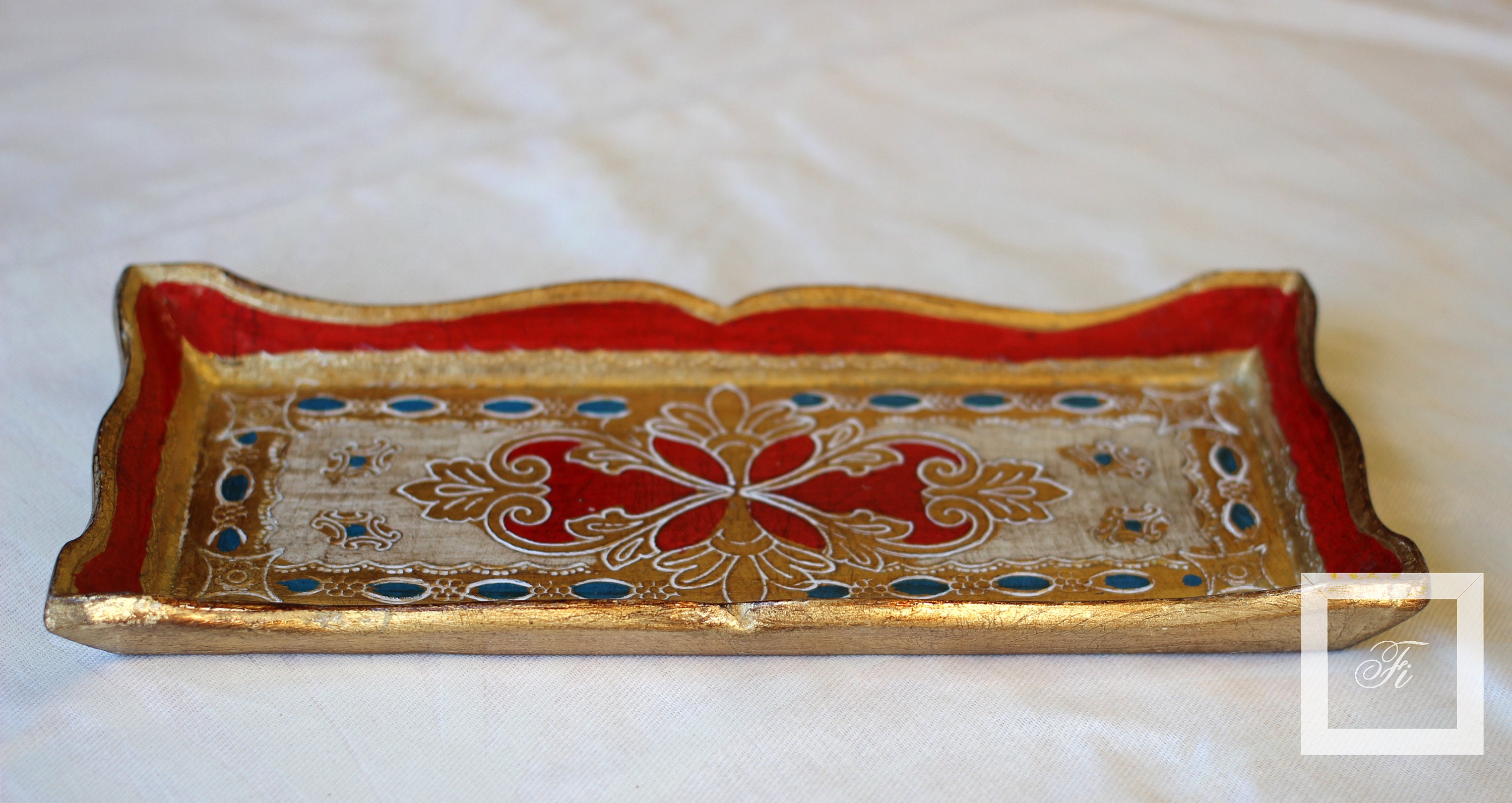 Italian Florentine Gilt Wooden Decorative Tray - Etsy