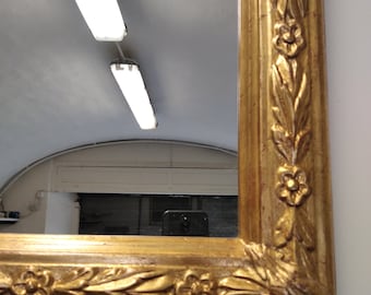 Oversized Ornate Wall Mirror: Antique Style Gilt Wood Frame