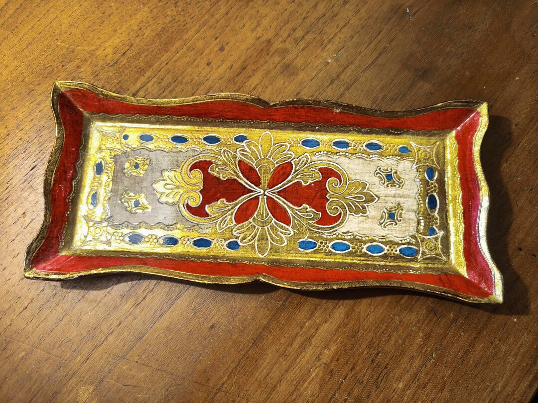 Italian Florentine Gilt Wooden Decorative Tray - Etsy