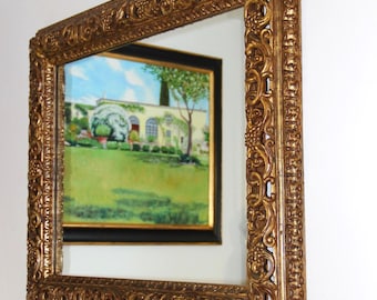 Large Baroque Mirror: Hand-Carved Wood Frame, Silver Leaf Gilding, Mecca Fiorentina Finish
