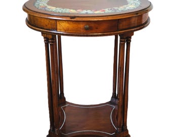 Vittorio Grifoni Walnut Console Table – Hand Painted Florentine Accent Table – Italian Neoclassical Furniture