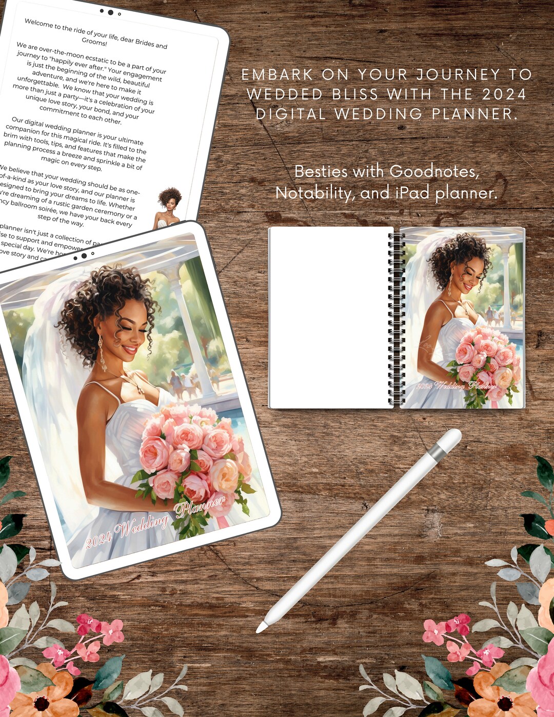 2024 Digital Wedding Goodnotesplanner iPad Planner Notability Planner - Etsy