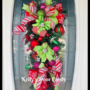 Christmas Wreath for front door traditional colors