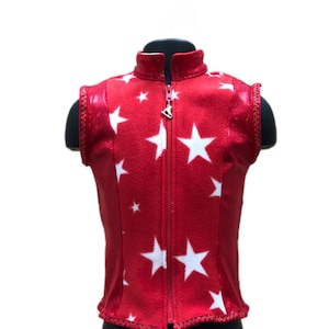 Red Star Fleece Skating Vest: Child Size 6-8, Ice Skate Charm