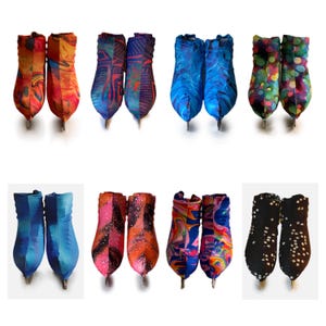 スカート、ドレス、ジャケットなどにぴったりのスケートブーツカバー。サイズ、カラー、生地も豊富に取り揃えています。