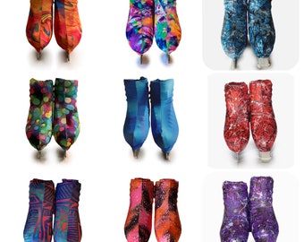 Couvre-bottes de skate assorties à des jupes, des robes ou des vestes. Différentes tailles, couleurs et tissus