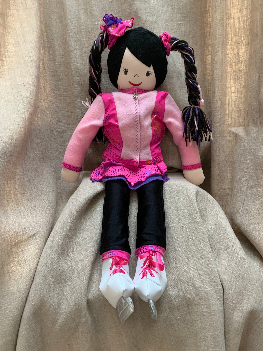 Hand Made Rag Doll Dressed to Ice Skate With Leggings, Skirt, Jacket ...