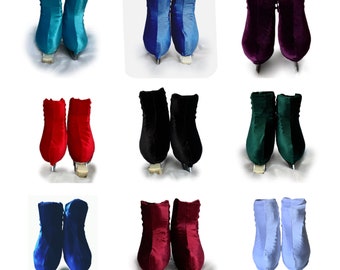 Velvet skate boot covers in a variety of colours