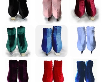 Velvet skate boot covers in a variety of colours