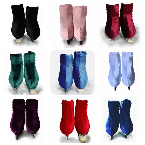 Velvet skate boot covers in a variety of colours