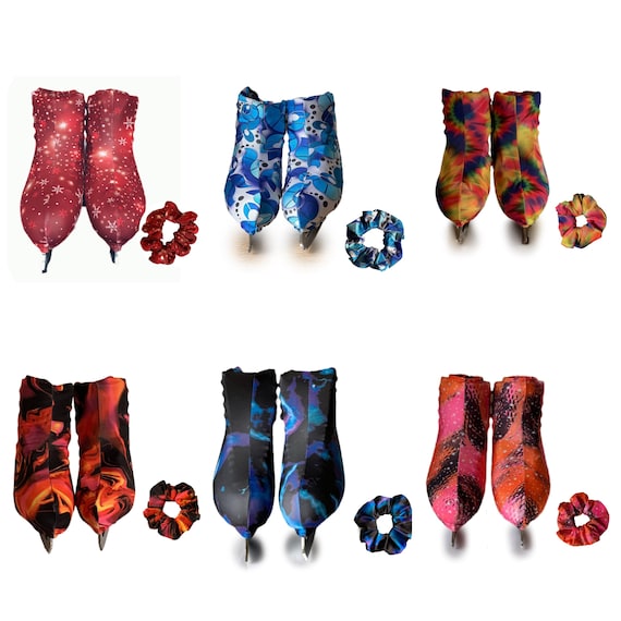 Skate Boot Covers with Matching Scrunchie: Roller or Ice Skates