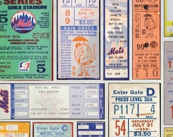 New York Mets vintage ticket stub collage print 11 by 17 or 15 by 24