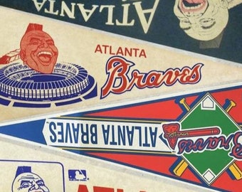 Atlanta Braves vintage pennant print 15 by 24, 11 by 17 or 8.5 by 11